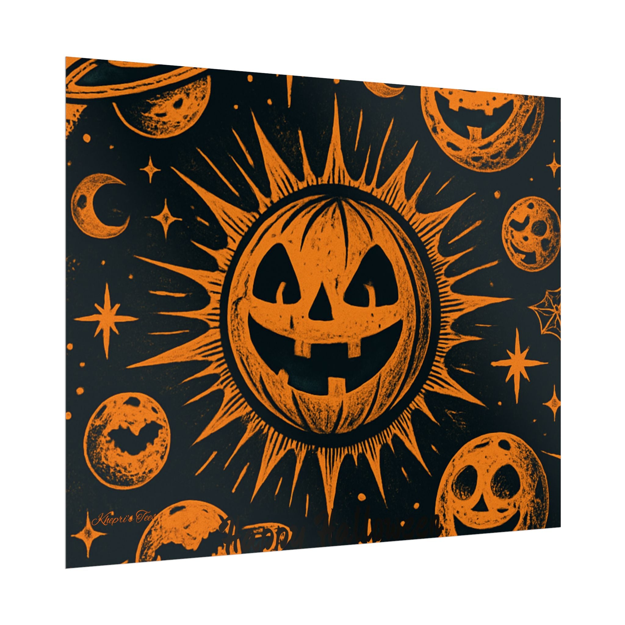 Sun & Friends- Halloween Rolled Poster, Spooky Wall Art, Fall Decor, Trick or Treat Print, Jack-o'-Lantern Home Decor