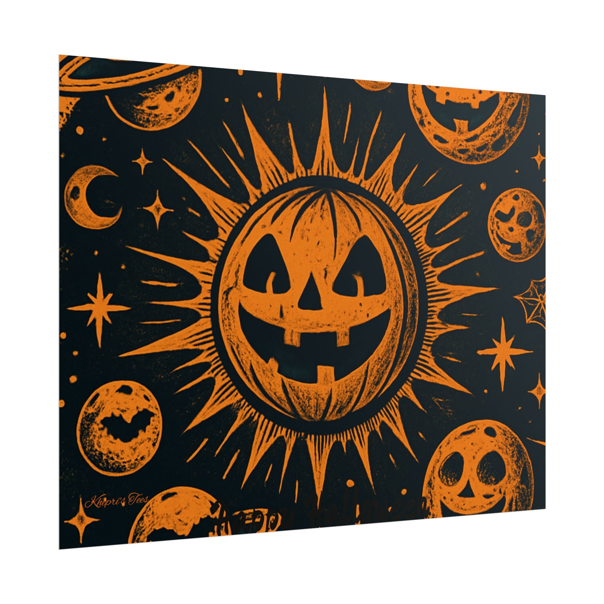 Sun & Friends- Halloween Rolled Poster, Spooky Wall Art, Fall Decor, Trick or Treat Print, Jack-o'-Lantern Home Decor