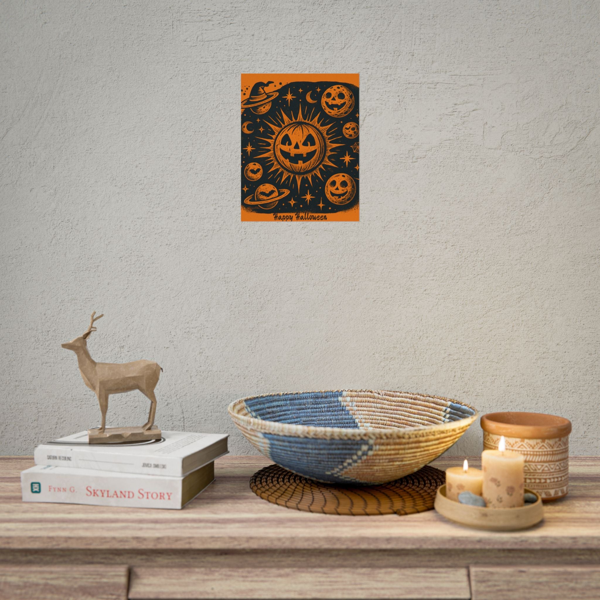 Sun & Friends- Halloween Rolled Poster, Spooky Wall Art, Fall Decor, Trick or Treat Print, Jack-o'-Lantern Home Decor