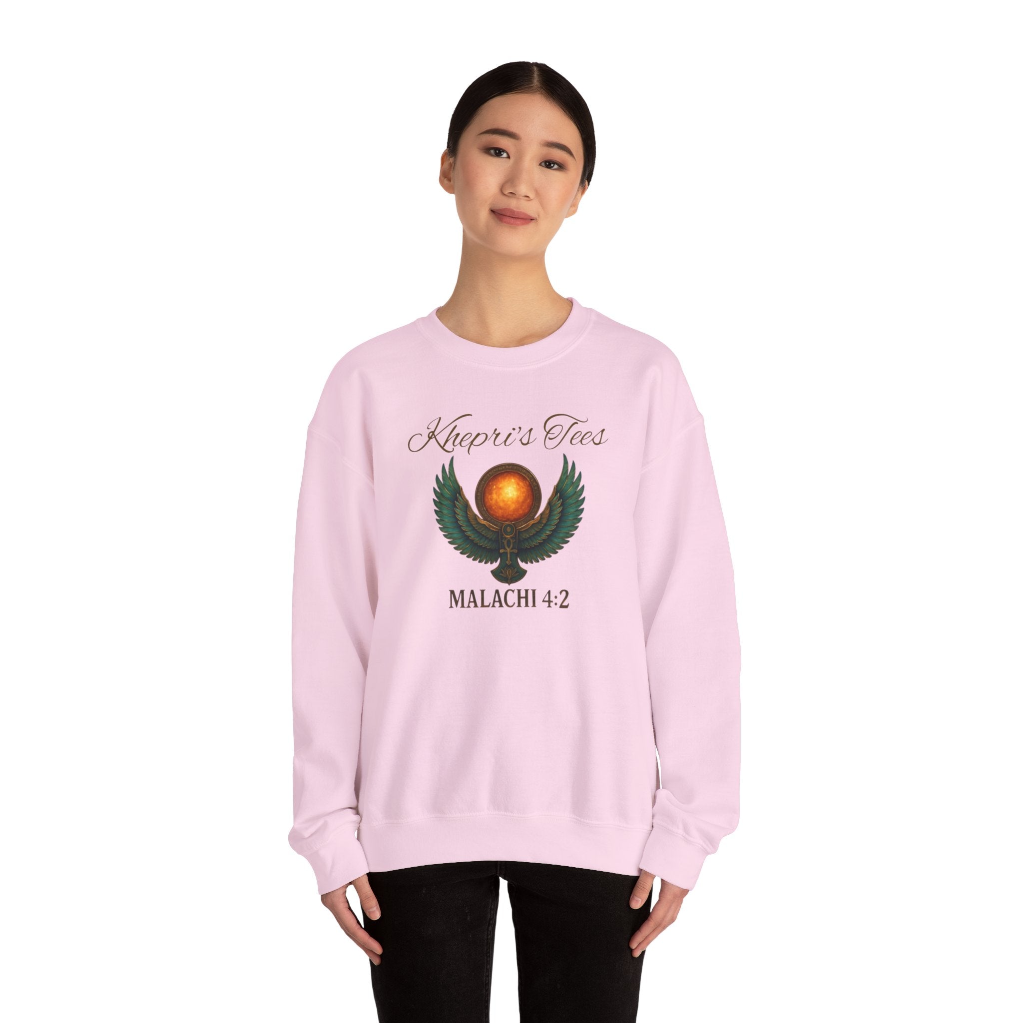 Malachi 4:2 Spiritual Wisdom Crewneck Sweatshirt - Cozy Gift for Faith Lovers, Inspirational Apparel, Versatile Layering, Unique Christian Design