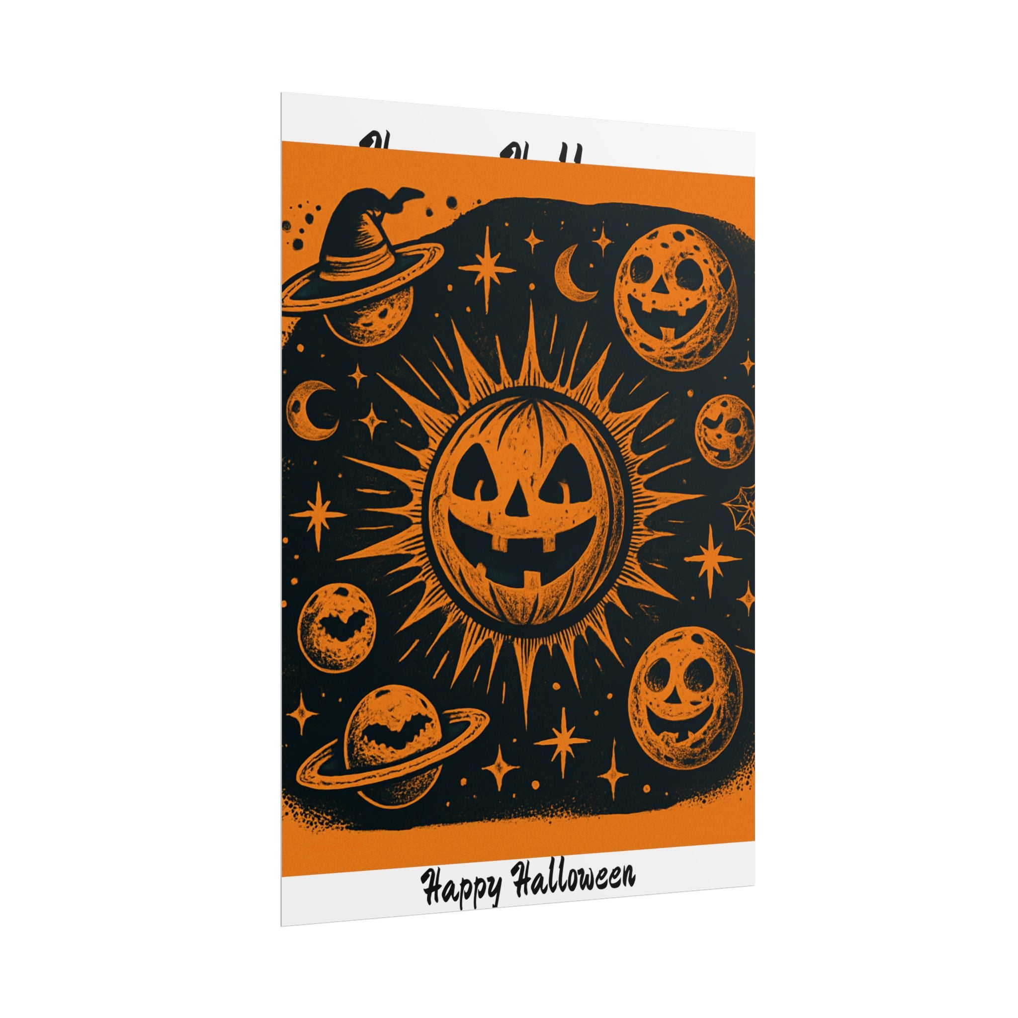Sun & Friends- Halloween Rolled Poster, Spooky Wall Art, Fall Decor, Trick or Treat Print, Jack-o'-Lantern Home Decor
