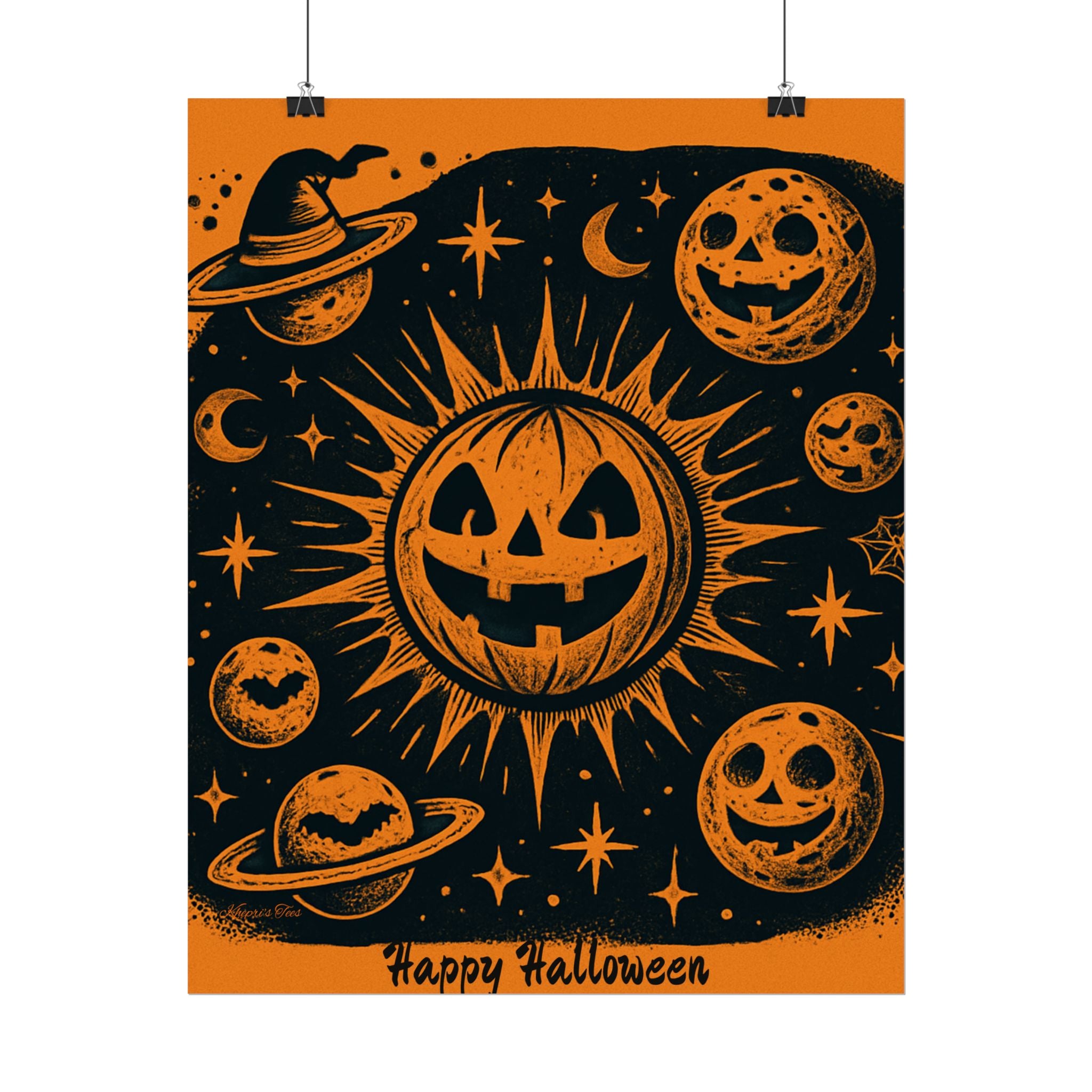 Sun & Friends- Halloween Rolled Poster, Spooky Wall Art, Fall Decor, Trick or Treat Print, Jack-o'-Lantern Home Decor
