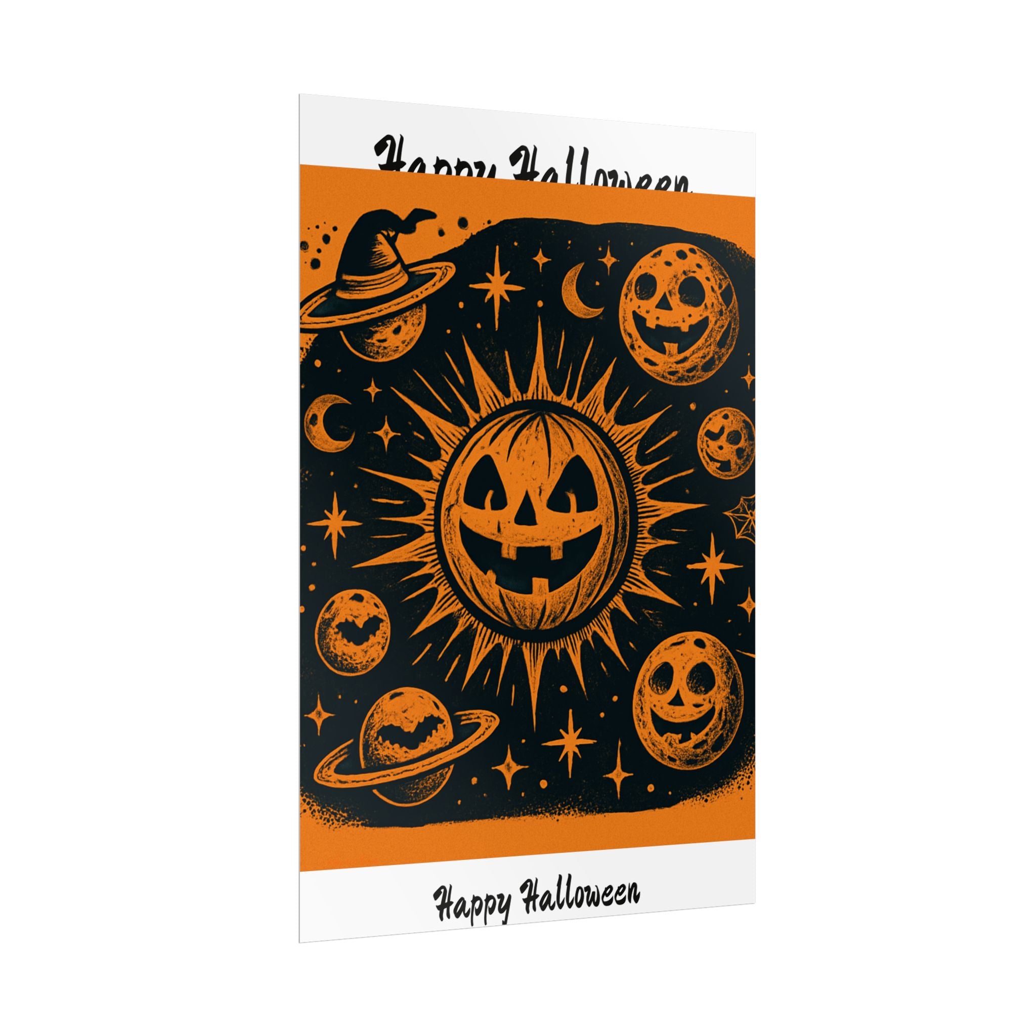 Sun & Friends- Halloween Rolled Poster, Spooky Wall Art, Fall Decor, Trick or Treat Print, Jack-o'-Lantern Home Decor