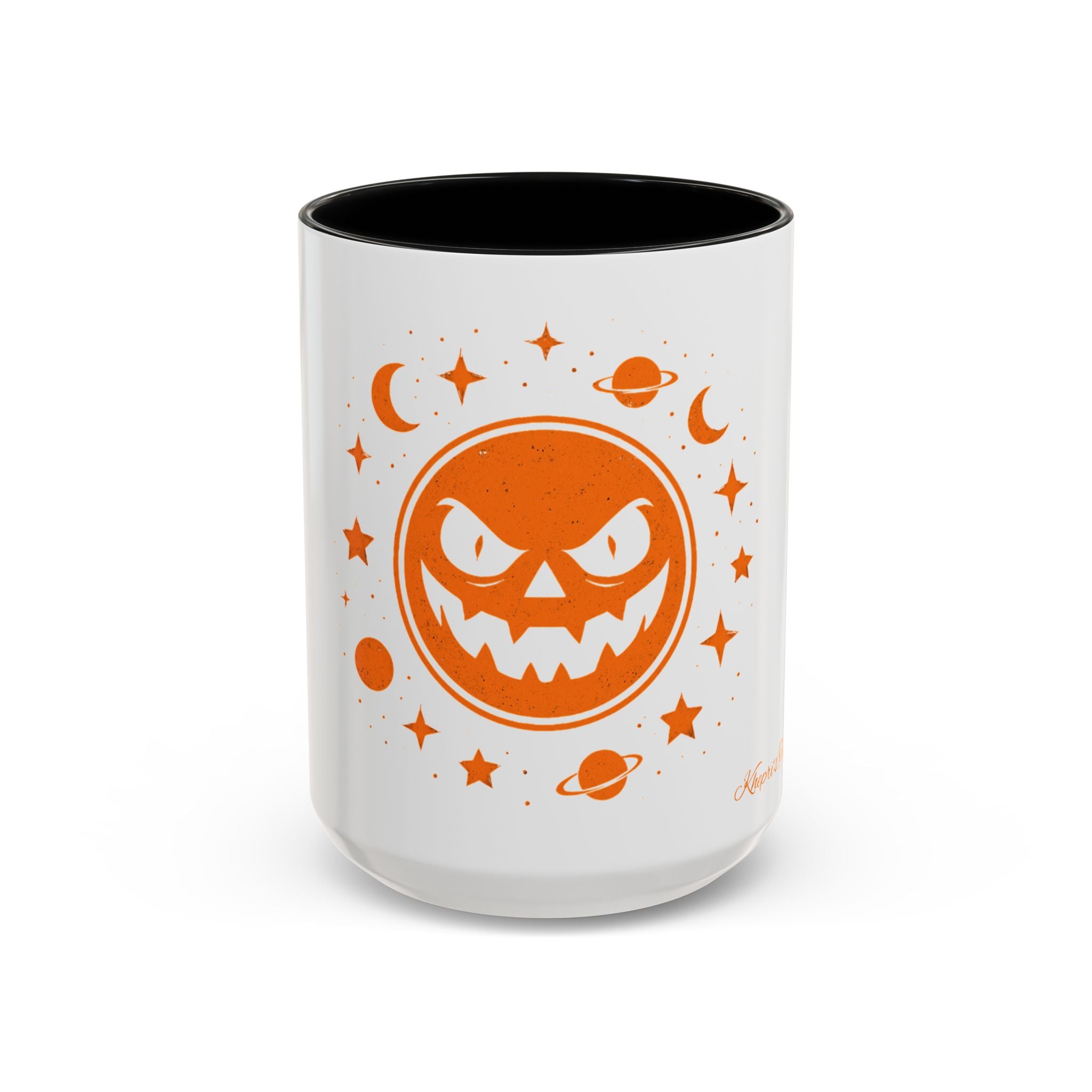 Cosmic Grin Coffee Mug - Fun Space Design, Halloween Gift, Unique Ceramic Mug, Sci-Fi Lover's Drinkware, Planetary Decor