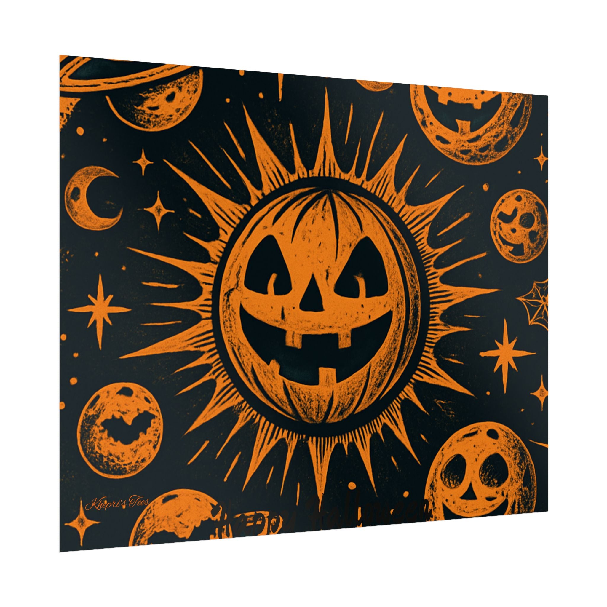 Sun & Friends- Halloween Rolled Poster, Spooky Wall Art, Fall Decor, Trick or Treat Print, Jack-o'-Lantern Home Decor