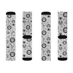 Sun & Eye Sublimation Socks, Unique Patterned Crew Socks for Cozy Vibes, Gift for Friends, Funky Fashion Accessory, Perfect for All [...]