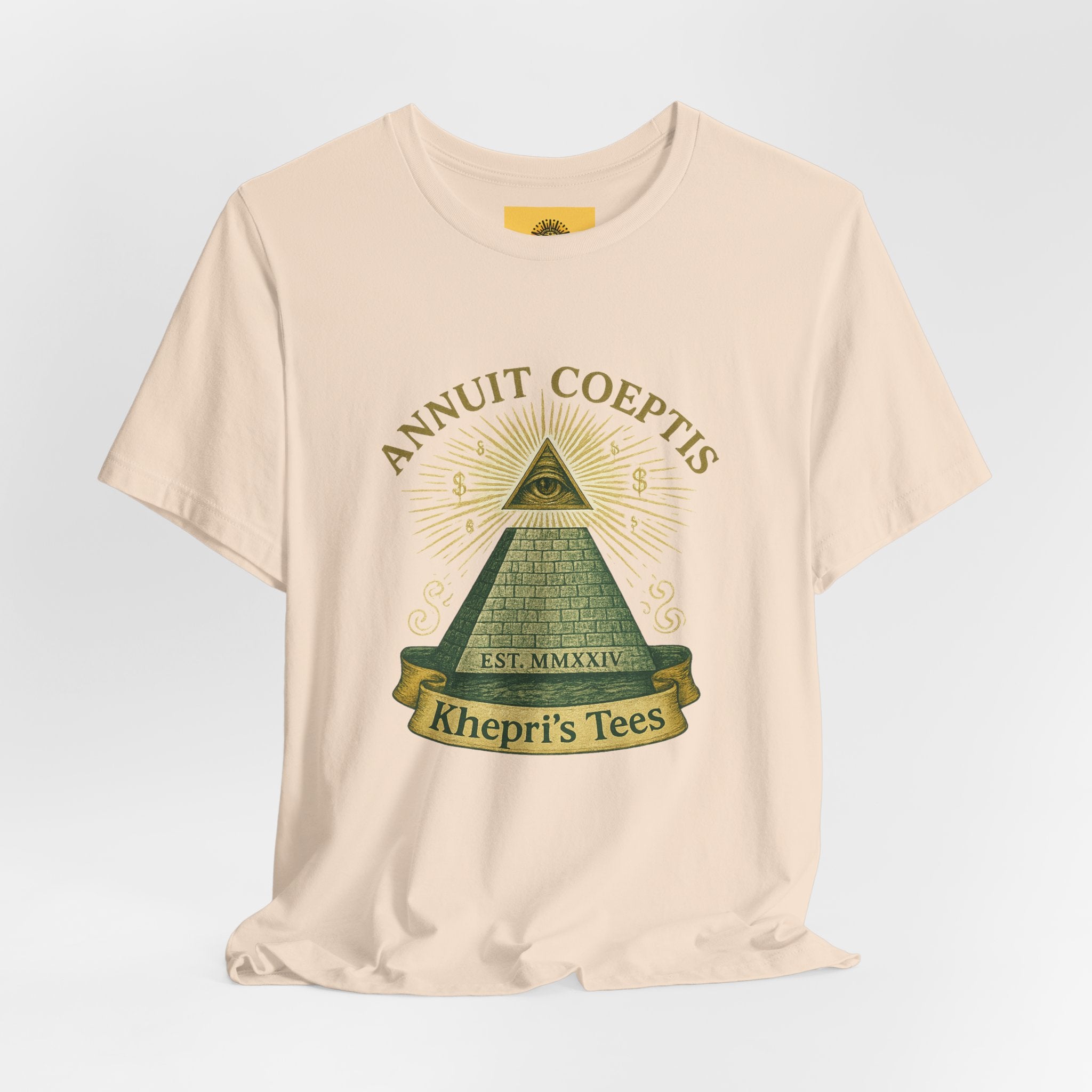 Sun God Money Graphic Tee — Dollar Bill Inspired Design