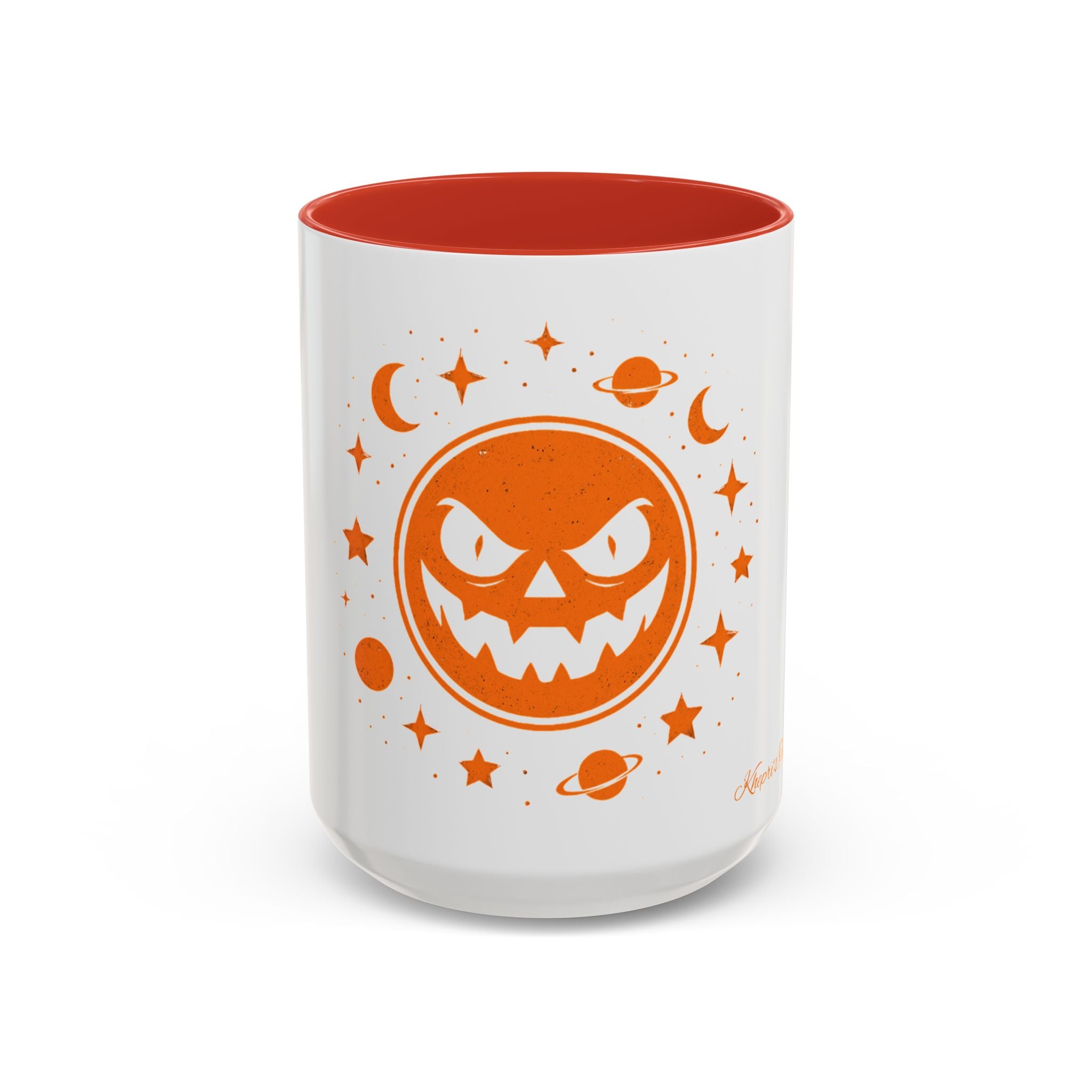 Cosmic Grin Coffee Mug - Fun Space Design, Halloween Gift, Unique Ceramic Mug, Sci-Fi Lover's Drinkware, Planetary Decor