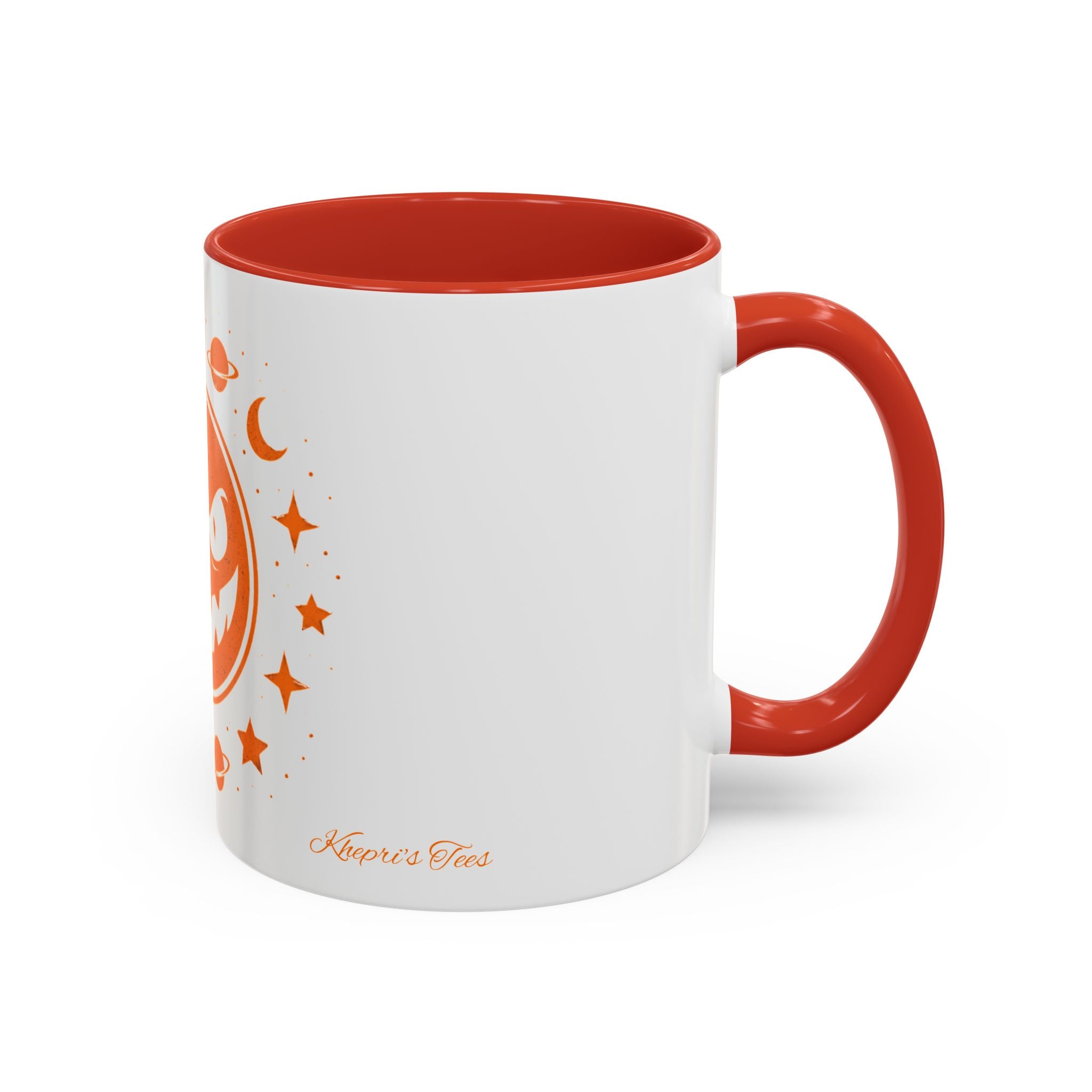 Cosmic Grin Coffee Mug - Fun Space Design, Halloween Gift, Unique Ceramic Mug, Sci-Fi Lover's Drinkware, Planetary Decor