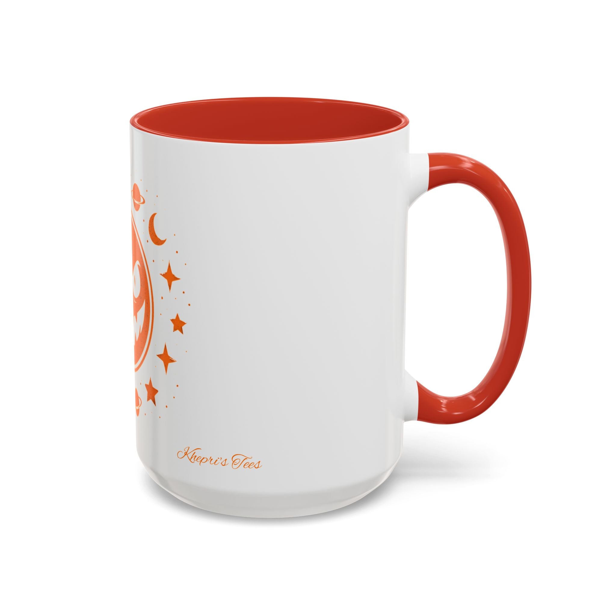 Cosmic Grin Coffee Mug - Fun Space Design, Halloween Gift, Unique Ceramic Mug, Sci-Fi Lover's Drinkware, Planetary Decor