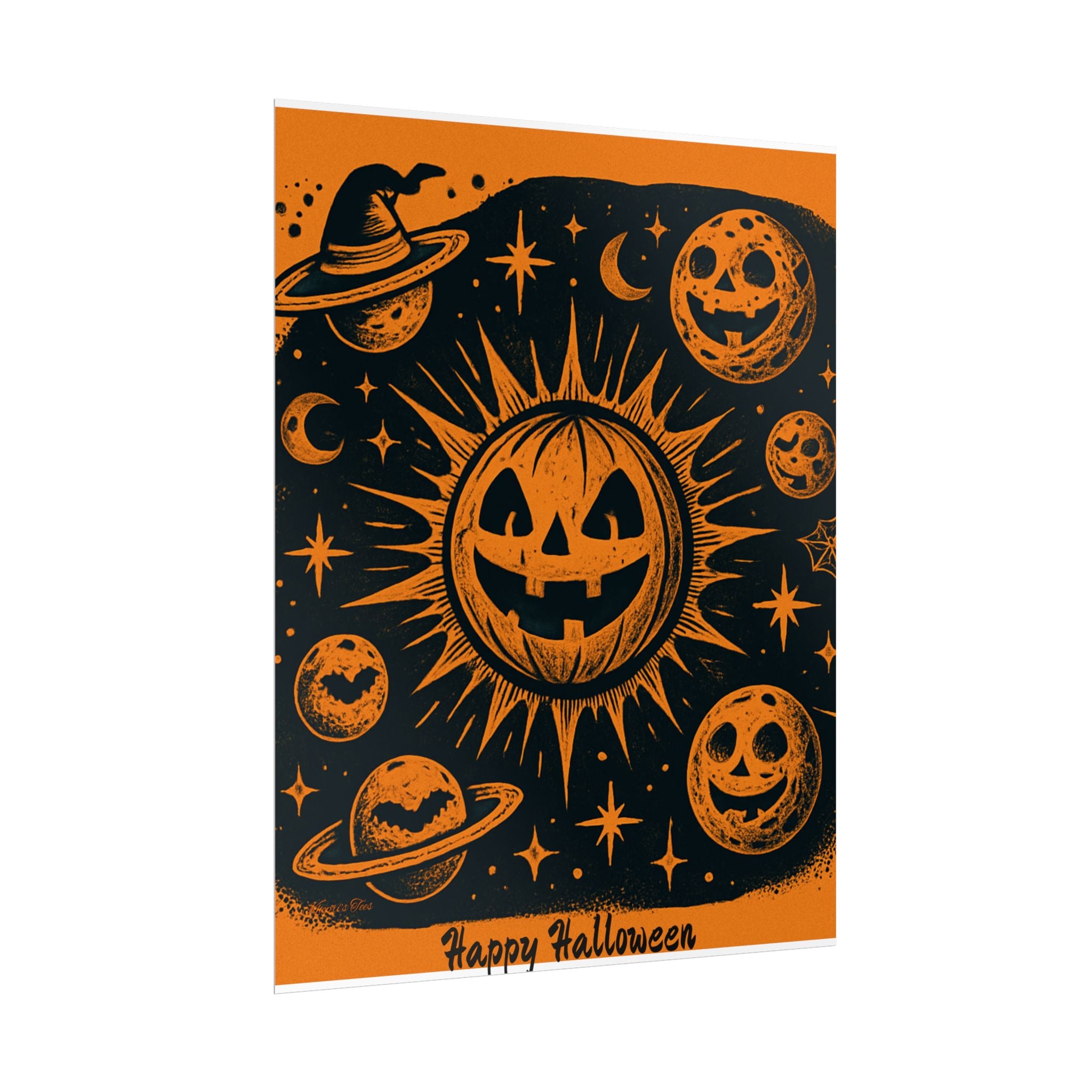 Sun & Friends- Halloween Rolled Poster, Spooky Wall Art, Fall Decor, Trick or Treat Print, Jack-o'-Lantern Home Decor