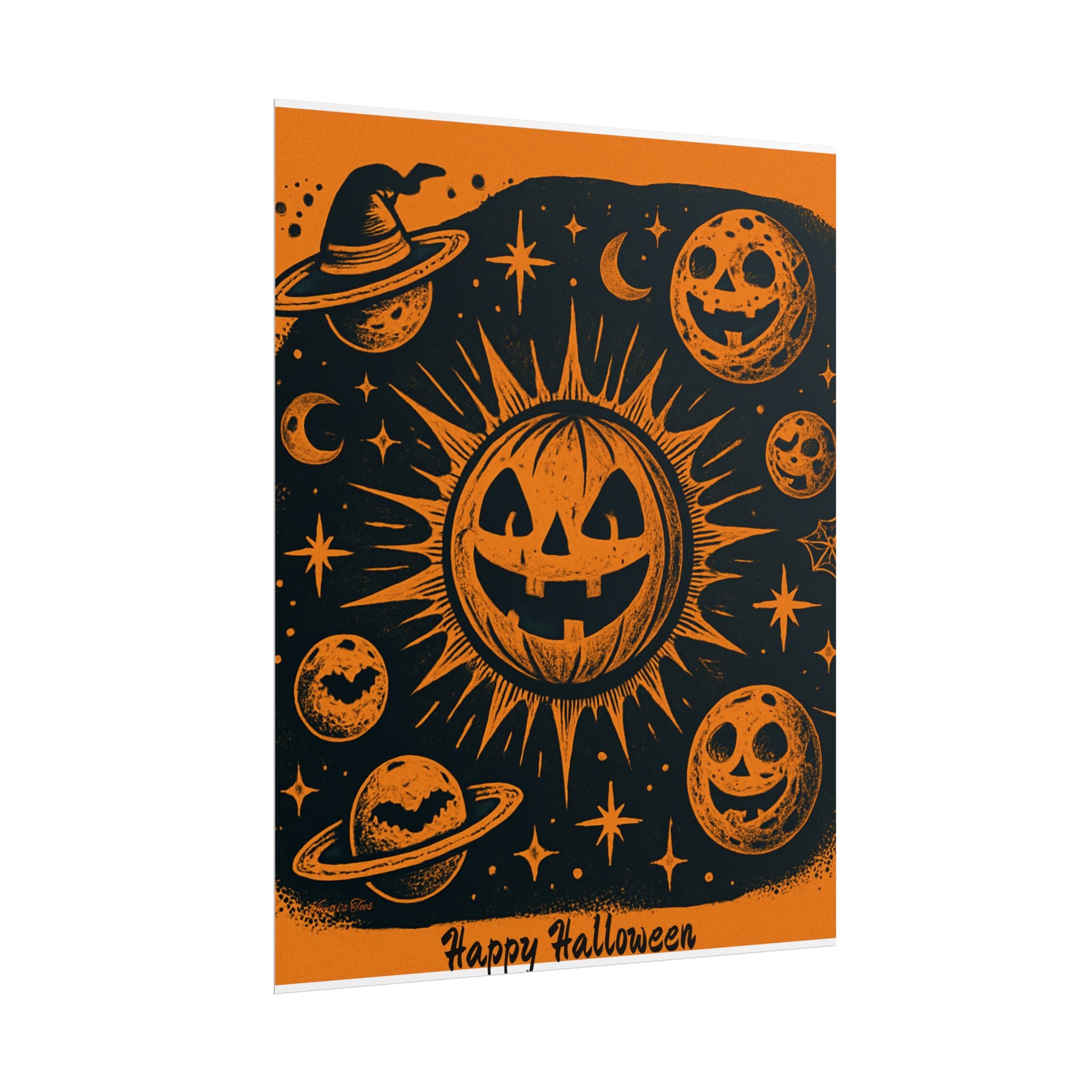 Sun & Friends- Halloween Rolled Poster, Spooky Wall Art, Fall Decor, Trick or Treat Print, Jack-o'-Lantern Home Decor