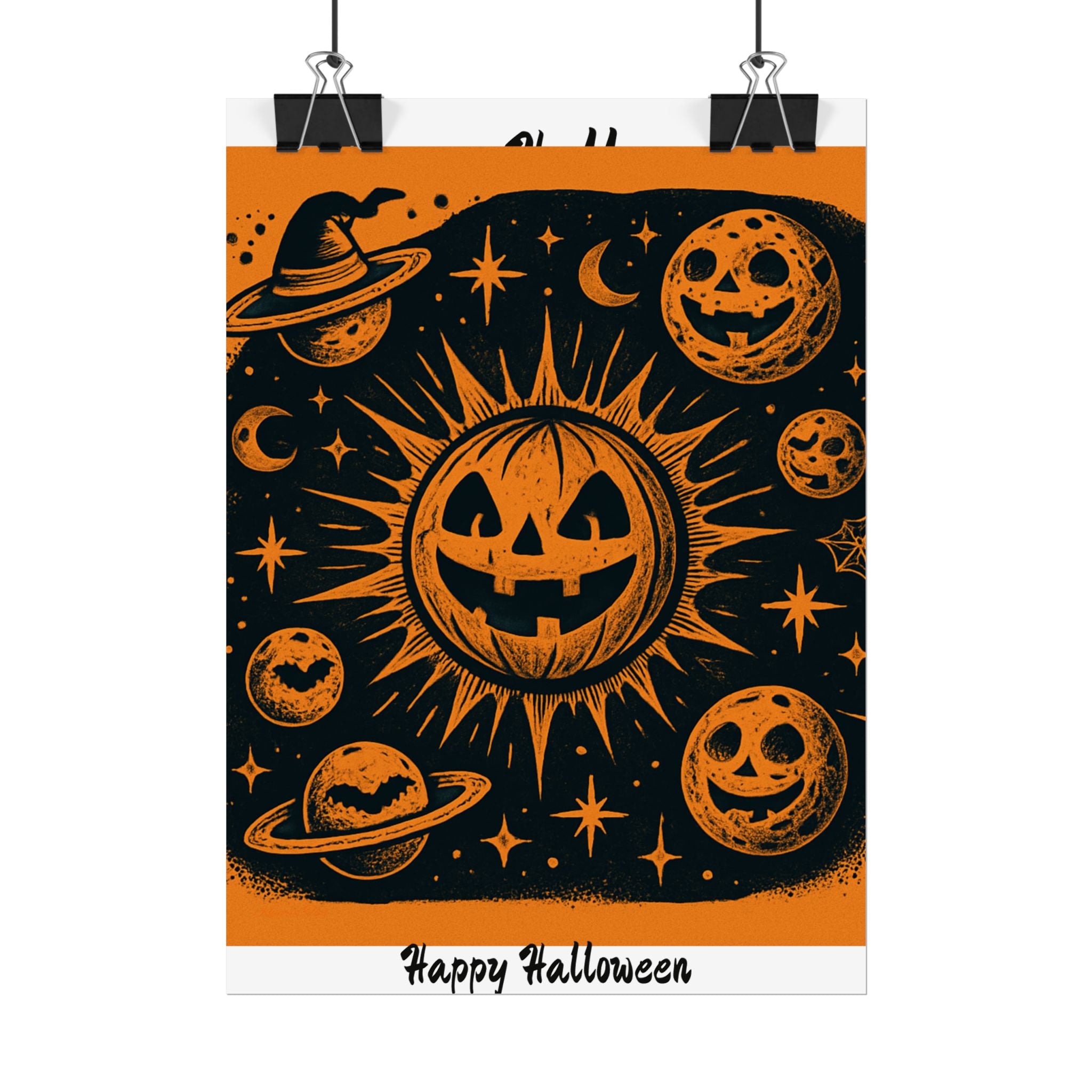 Sun & Friends- Halloween Rolled Poster, Spooky Wall Art, Fall Decor, Trick or Treat Print, Jack-o'-Lantern Home Decor