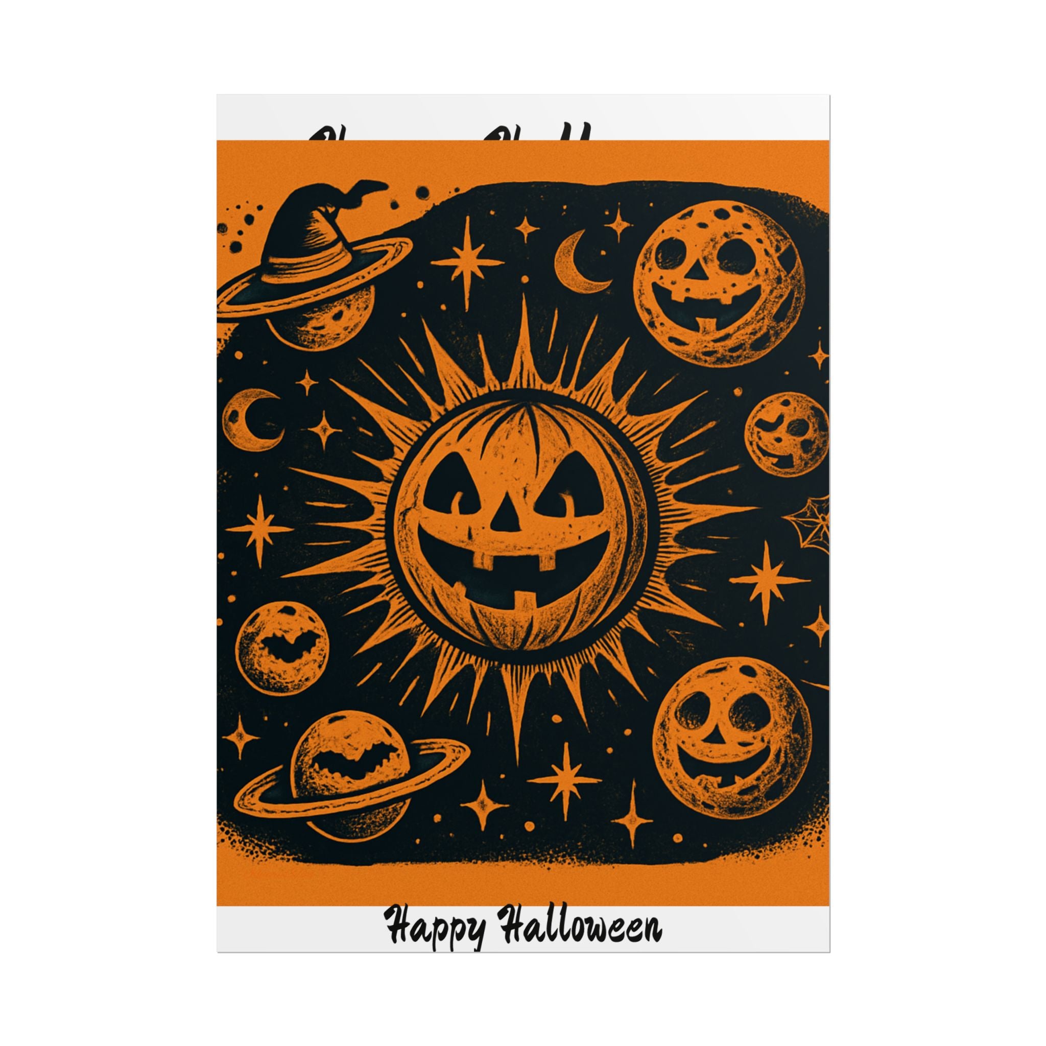 Sun & Friends- Halloween Rolled Poster, Spooky Wall Art, Fall Decor, Trick or Treat Print, Jack-o'-Lantern Home Decor