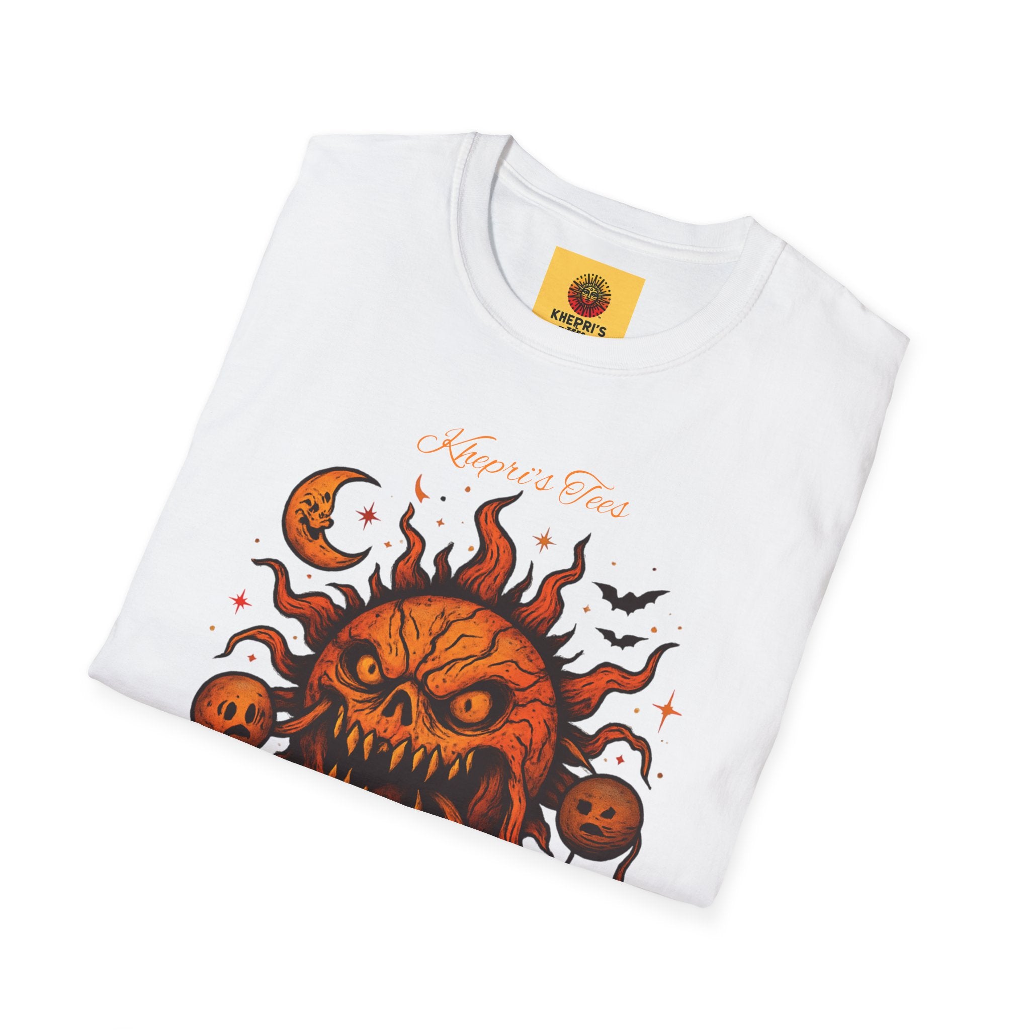 Spooky Sun Graphic T-Shirt, Halloween Shirt, Unisex Softstyle Tee, Autumn Fashion, Trendy Graphic Tee