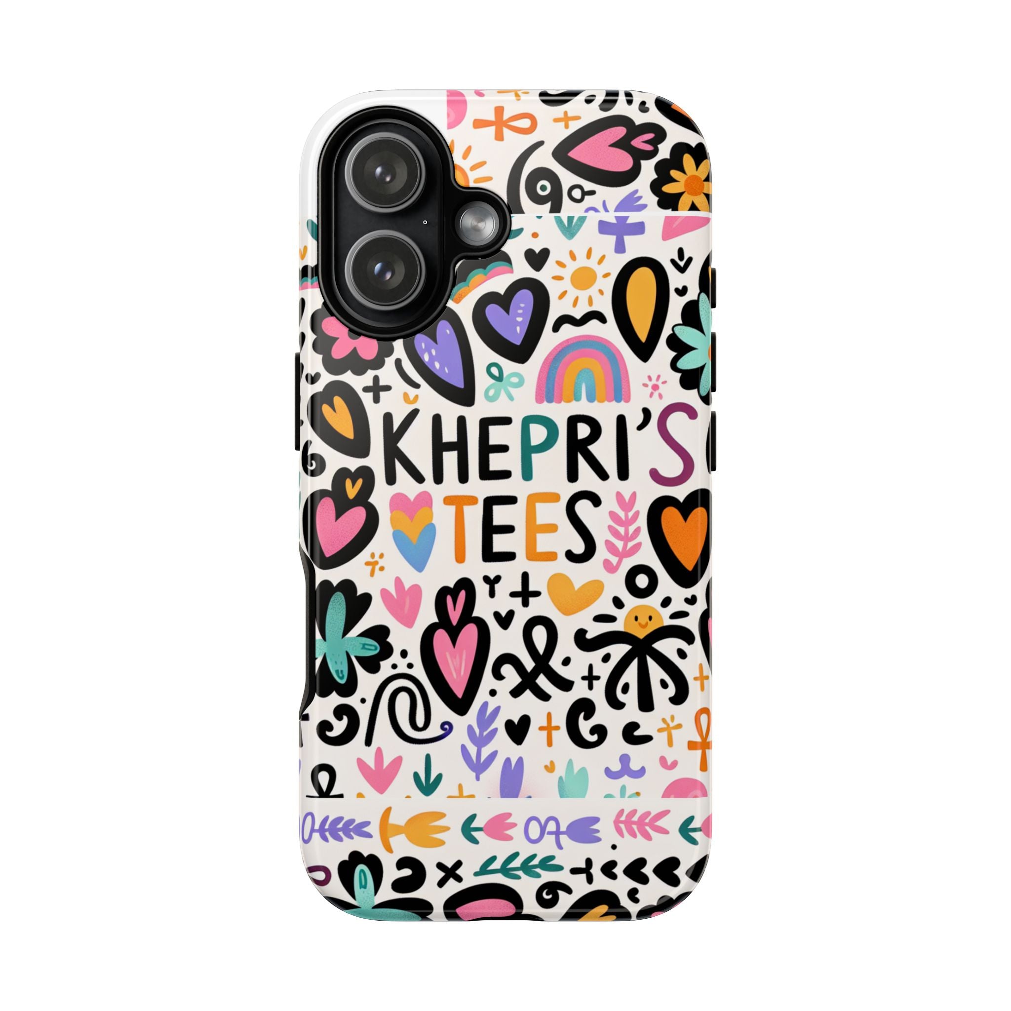 Colorful Phone Case with Floral Design, Tough Cases, Artistic Smartphone Case, Funky Floral Cover, Fun Gift for Teens, Trendy Accessories