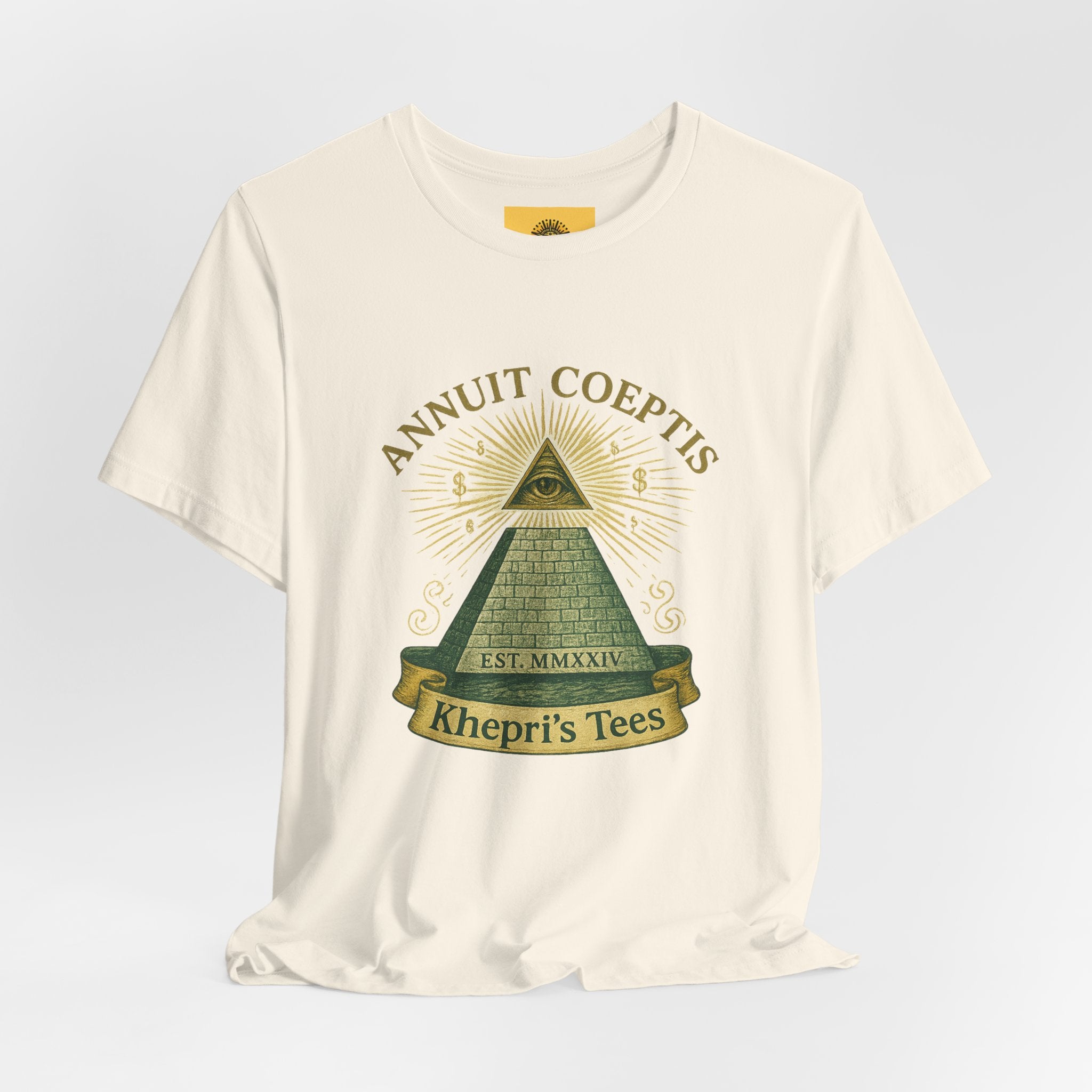 Sun God Money Graphic Tee — Dollar Bill Inspired Design