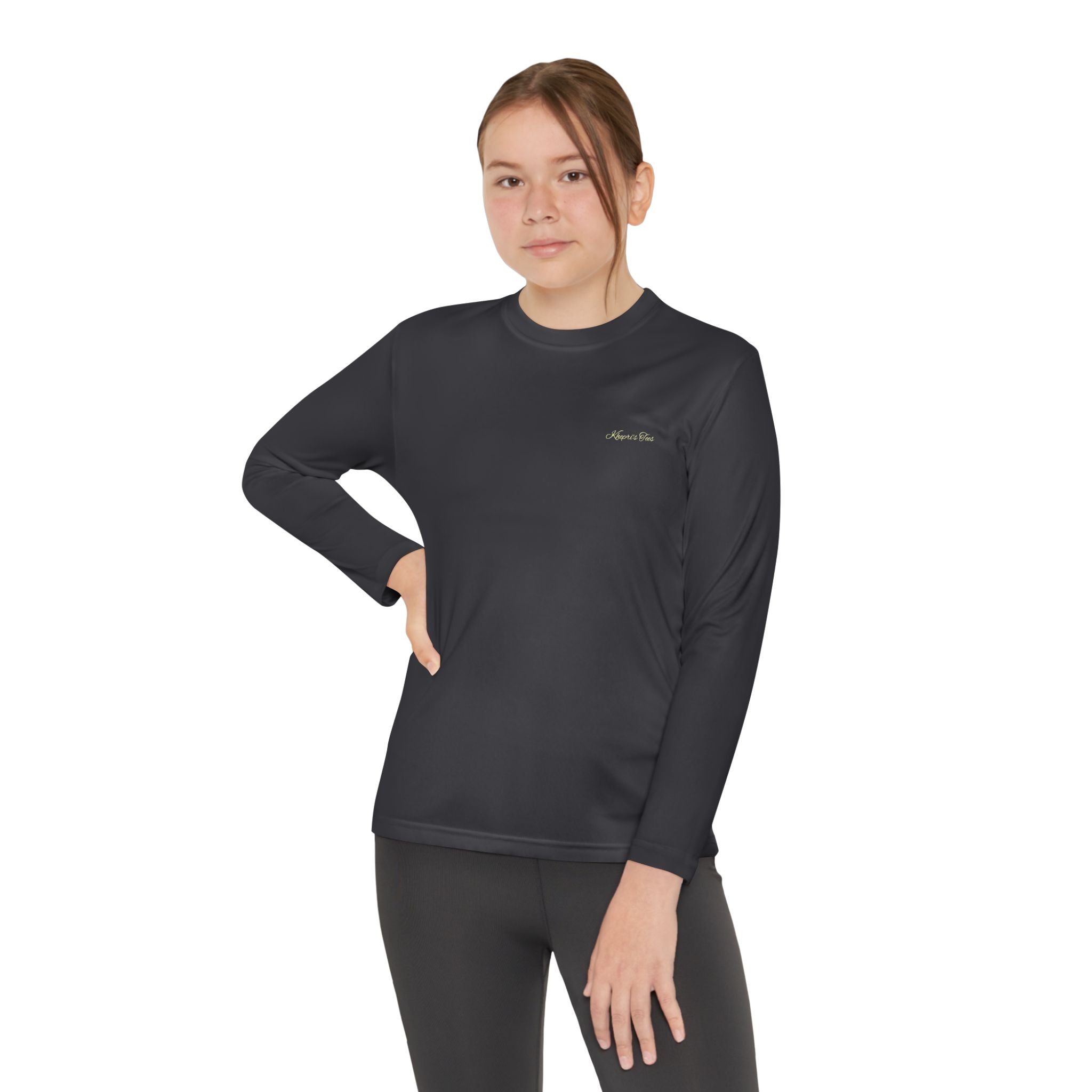 Eclipse-Youth Long Sleeve Tee — Minimal Gold Circle Back Logo