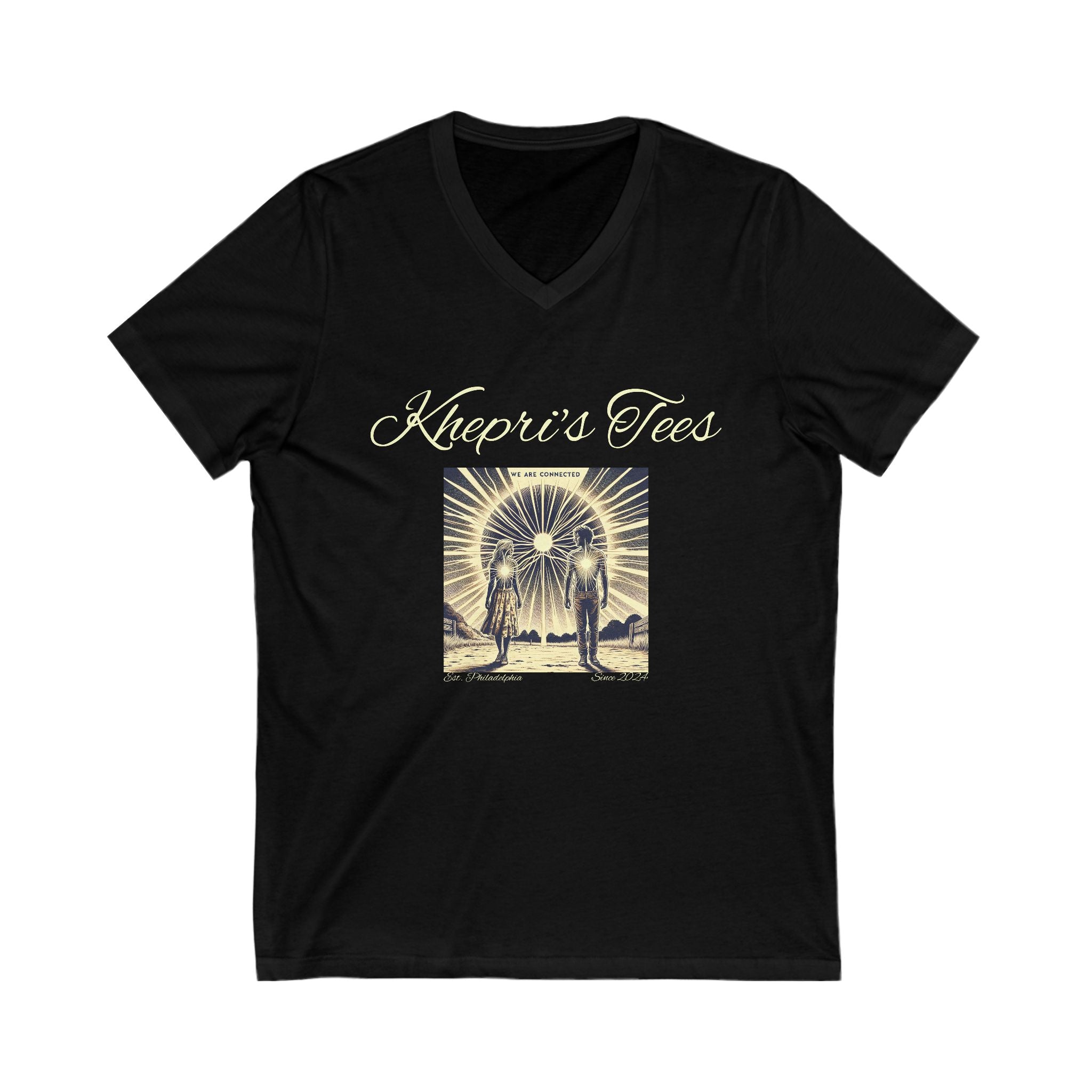 We Are Connected-Unisex Jersey Short Sleeve V-Neck Tee
