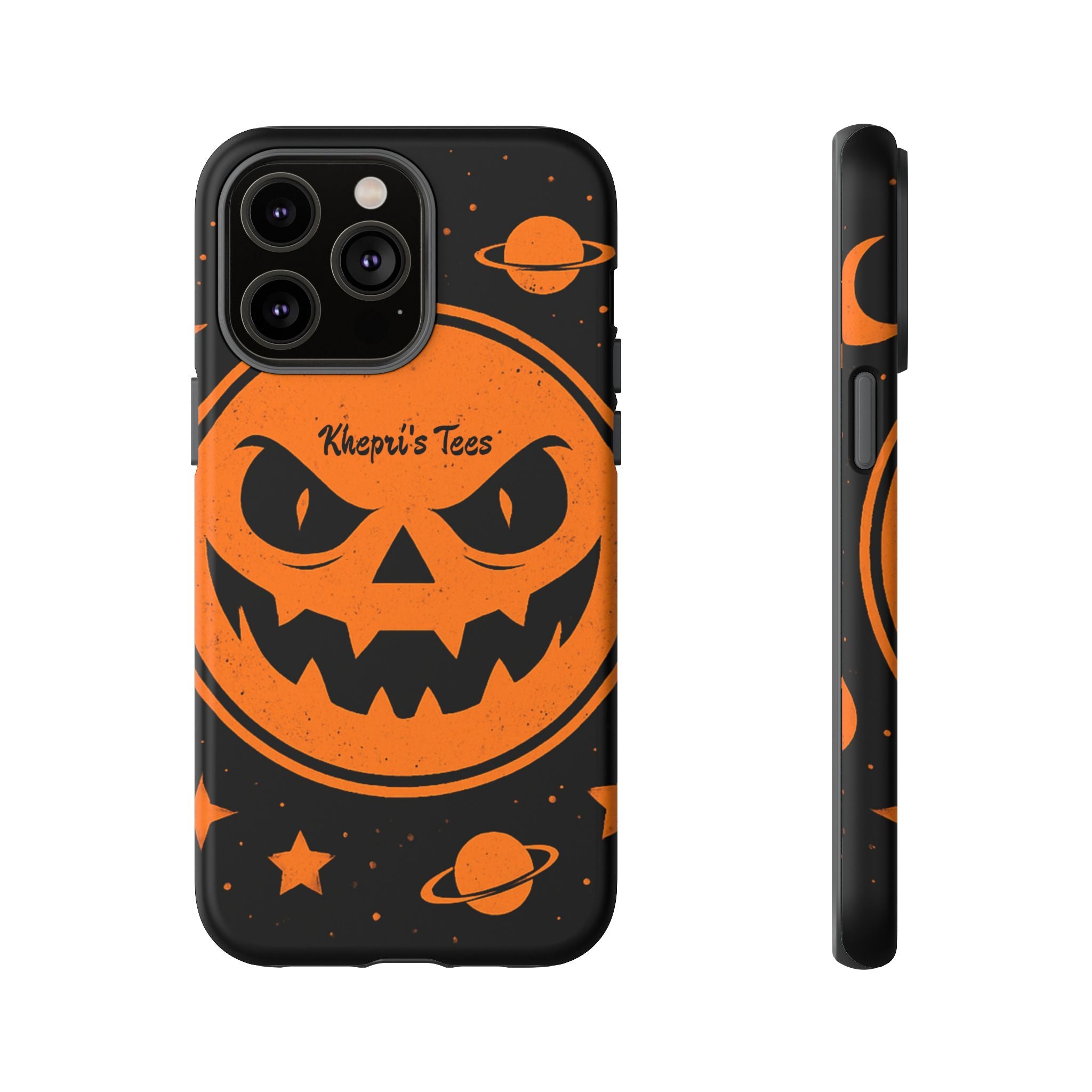 Halloween Monster Sun Phone Case, Spooky Cell Phone Cover, Tough Case for Halloween Lovers, Galaxy Print Phone Accessory, Kids & Adults Gift