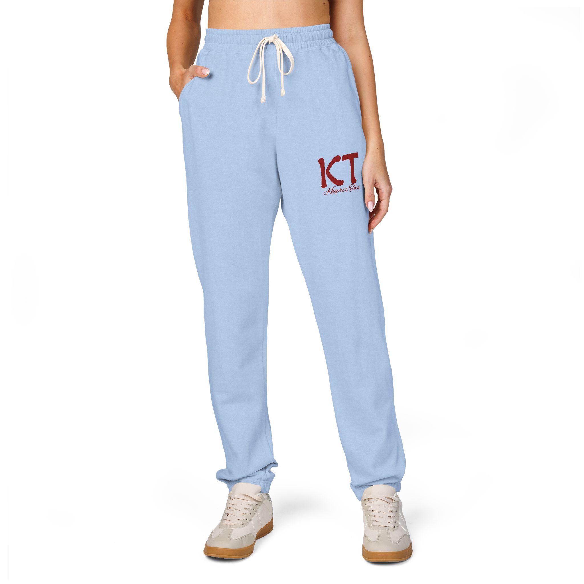(Red)Comfy Fleece KT Sweatpants for Everyone - Cozy Loungewear, Perfect for Relaxing, Gifts, Travel, Indoor Wear, Khepri's Tees Fashion Pants
