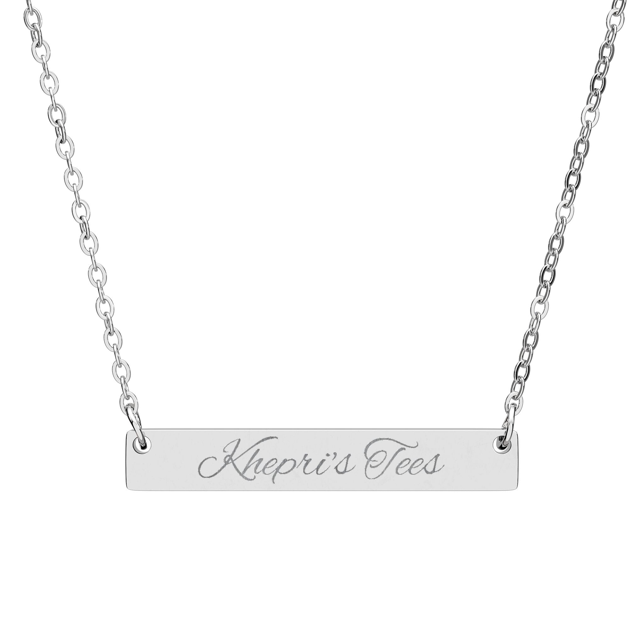 Khepri's Tees-Engraved Bar Necklace
